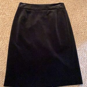 Velvet Pencil Skirt - Black with Grey Polka Dots